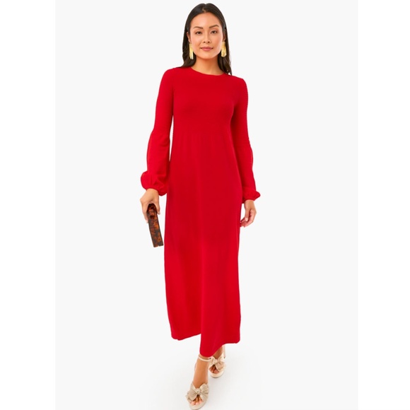 Pomander Place Red Lennox Dress Long Sleeve Knit Maxi Size Medium - Picture 1 of 16